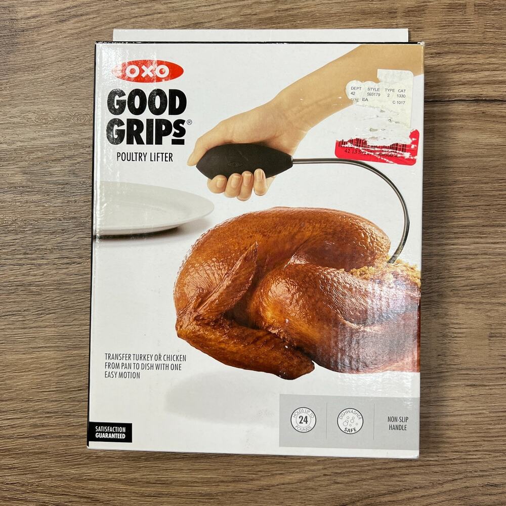 OXO Good Grips Turkey Chicken Poultry Lifter Lifts 24 Pounds Non-Slip Handle